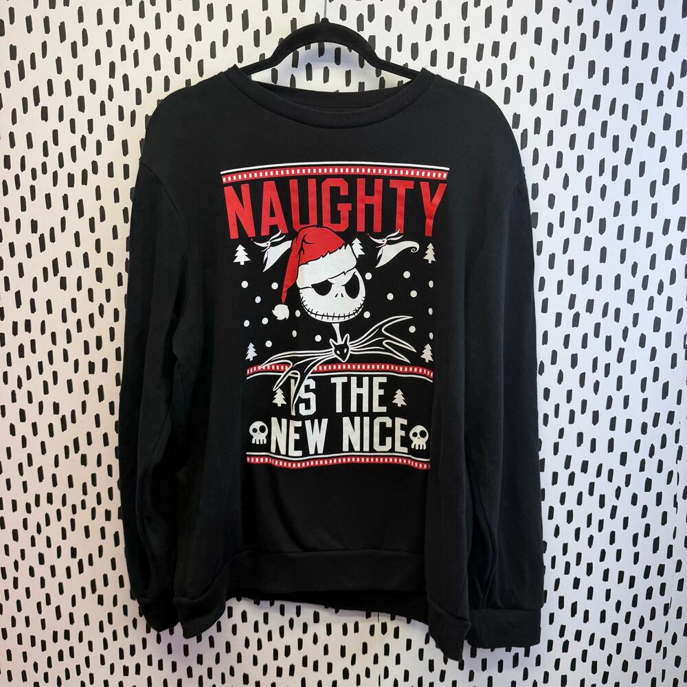 Nightmare Before Christmas Disney Sz XL Large Naughty is New Nice Sweatshirt